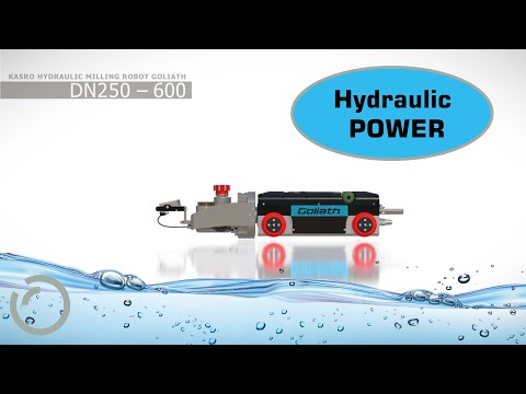 Animation of the KASRO Hydraulic milling robot GOLIATH DN 250 - 600 / 10'' - 24''