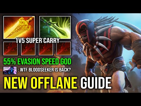 How to Offlane Carry Bloodseeker 55% Evasion Butterfly Radiance Ultrasonic Super Speed Dota 2