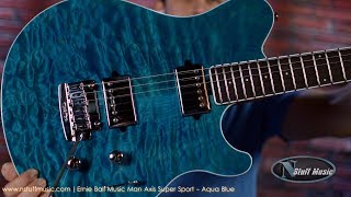 Video thumbnail for Ernie Ball Music Man Axis Super Sport - Aqua Blue by N Stuff Music