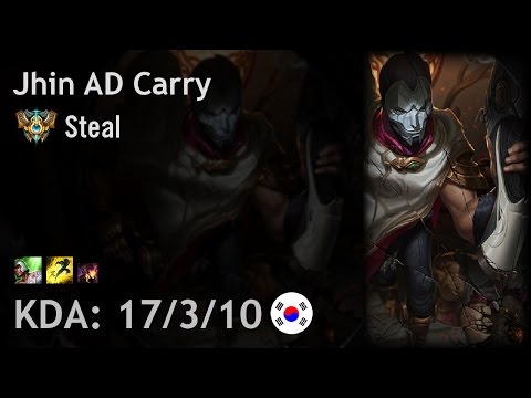 Jhin AD Carry vs Sivir - Steal - KR Challenger Patch 6.20