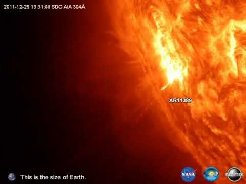 Solar Flare - 2011-12-29 - SDO AIA 304Å - HD