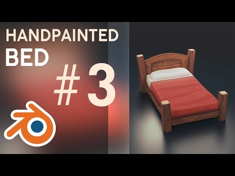 Stylized Hand Painted Bed 3D Model | Speed Modeling & Painting | Game Asset Blender