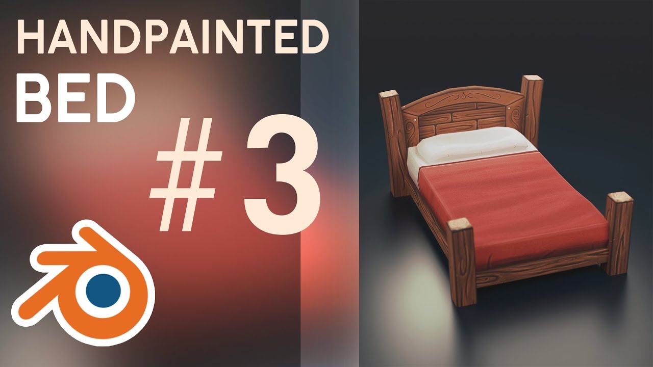 Stylized Hand Painted Bed 3D Model | Speed Modeling & Painting | Game Asset Blender