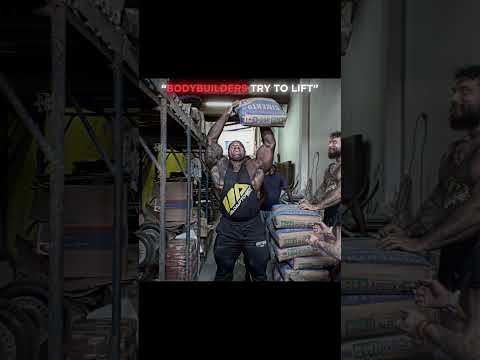 Can The Bodybuilders Lift The Cement?🤨 #gym #gymmotivation #strongman #motivation @Adaptogen