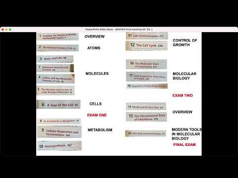BIO105 First Class Meeting , May 20th, Introductory Biology, David Champlin, USM