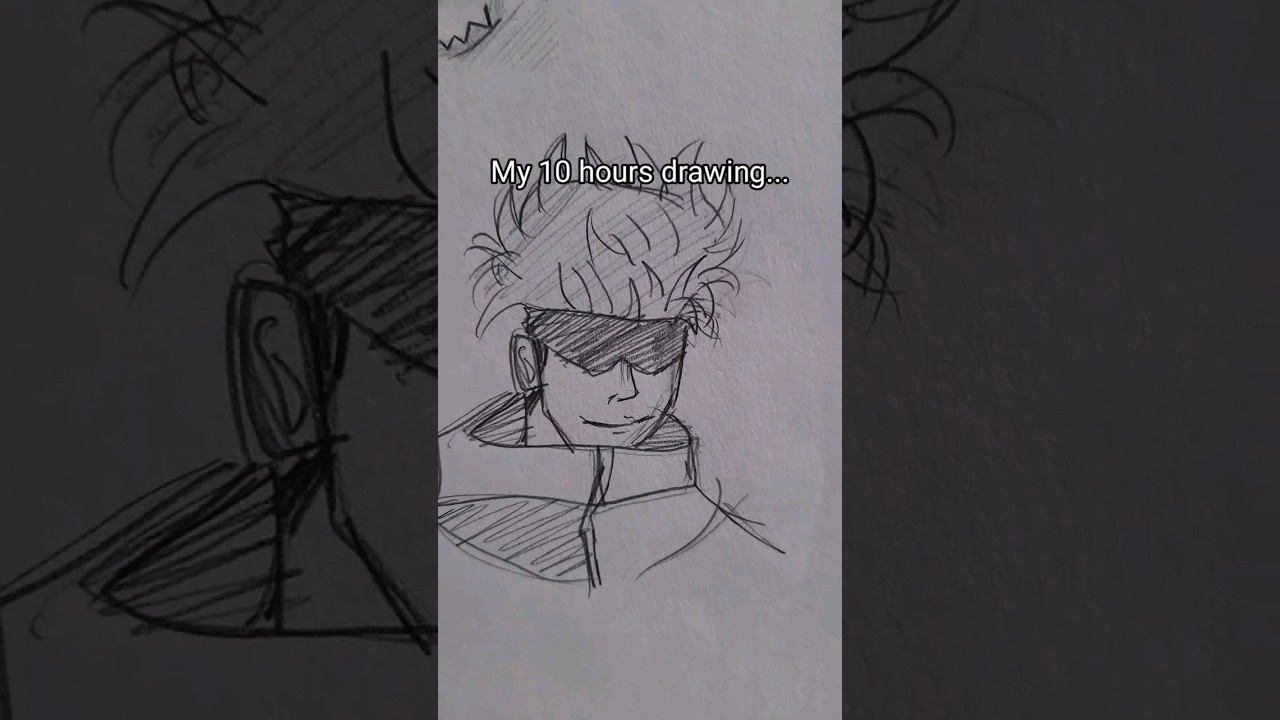 My 1 hour vs 10 hour drawing |Baka Artist #shorts #art #jujutsukaisen #anime #animeart #drawing #fyp