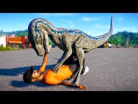 Indoraptor vs Blue vs Indominus Rex Breakout and Fight - Jurassic World Evolution
