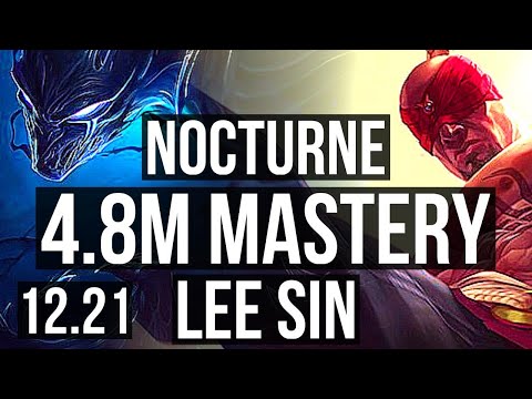 NOCTURNE vs LEE SIN (JNG) | 4.8M mastery, 1400+ games, Dominating | EUW Master | 12.21