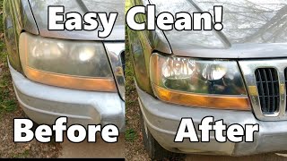 Clean foggy headlights in seconds! No scrubbing!