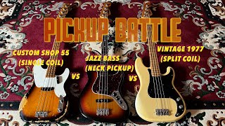 Video thumbnail for Fender PICKUP COMPARISON "Precision split coil" VS "Jazz neck pickup" VS "P55 single coil" by Precision Bass Fanpage