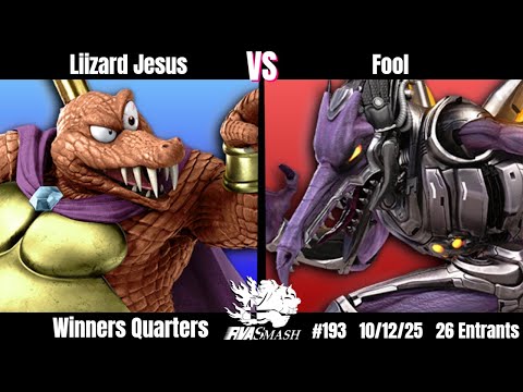 RVA Smash 193 | Liizard Jesus (Various) vs Fool (Ridley) | Winners Quarters | 26 Entrants | SSBU