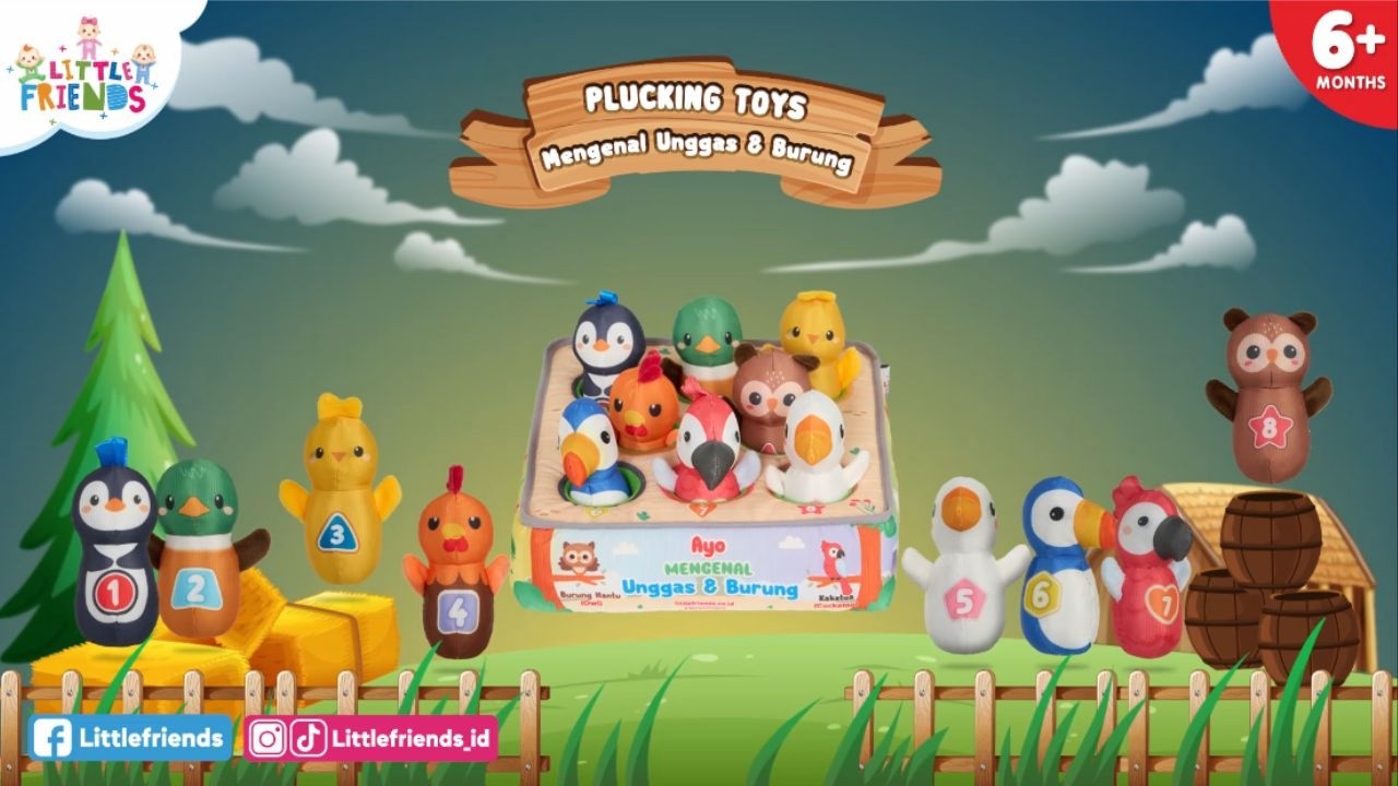 Plucking Toys Ayo Mengenal Burung & Unggas LFP5020 Little Friends