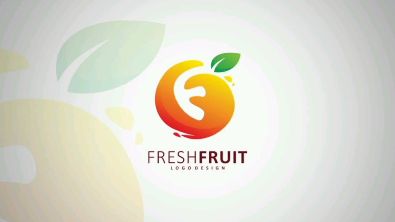 vector logo tutorial. fruit letter f