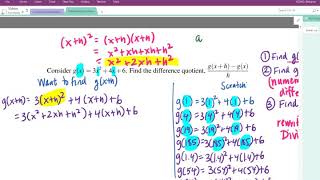 Difference Quotient: Quadratic Function