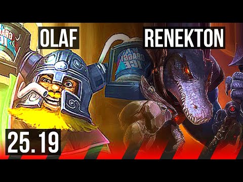 OLAF vs RENEKTON (TOP) | Rank 4 Olaf | KR Challenger | 25.19