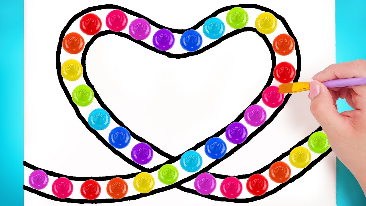 Moonlit Landscape in a Heart Frame 💖 Easy Art Hacks || Draw Like a Pro