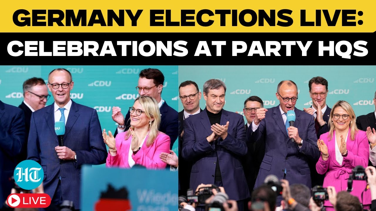 Germany Election LIVE: Celebration At Party HQ| CDU-CSU,Friedrich Merz| AfD,Weidel| SPD, Scholz