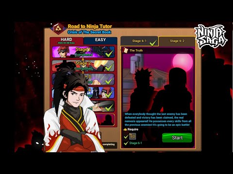 Ninja Saga - Ninja Tutor Exam Stage 6-2 Boss Fight FINAL STAGE (Solo) 