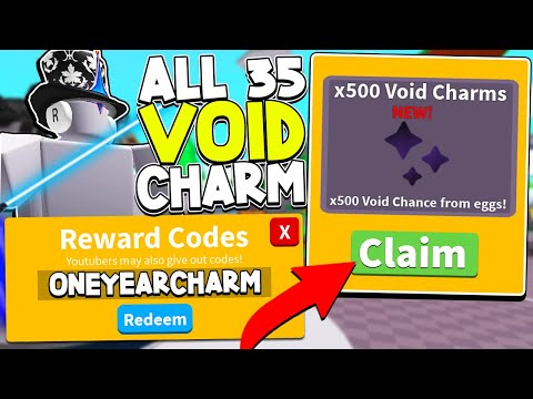 35 OWNER 1 YEAR VOID CHARM CODES IN SABER SIMULATOR! Roblox