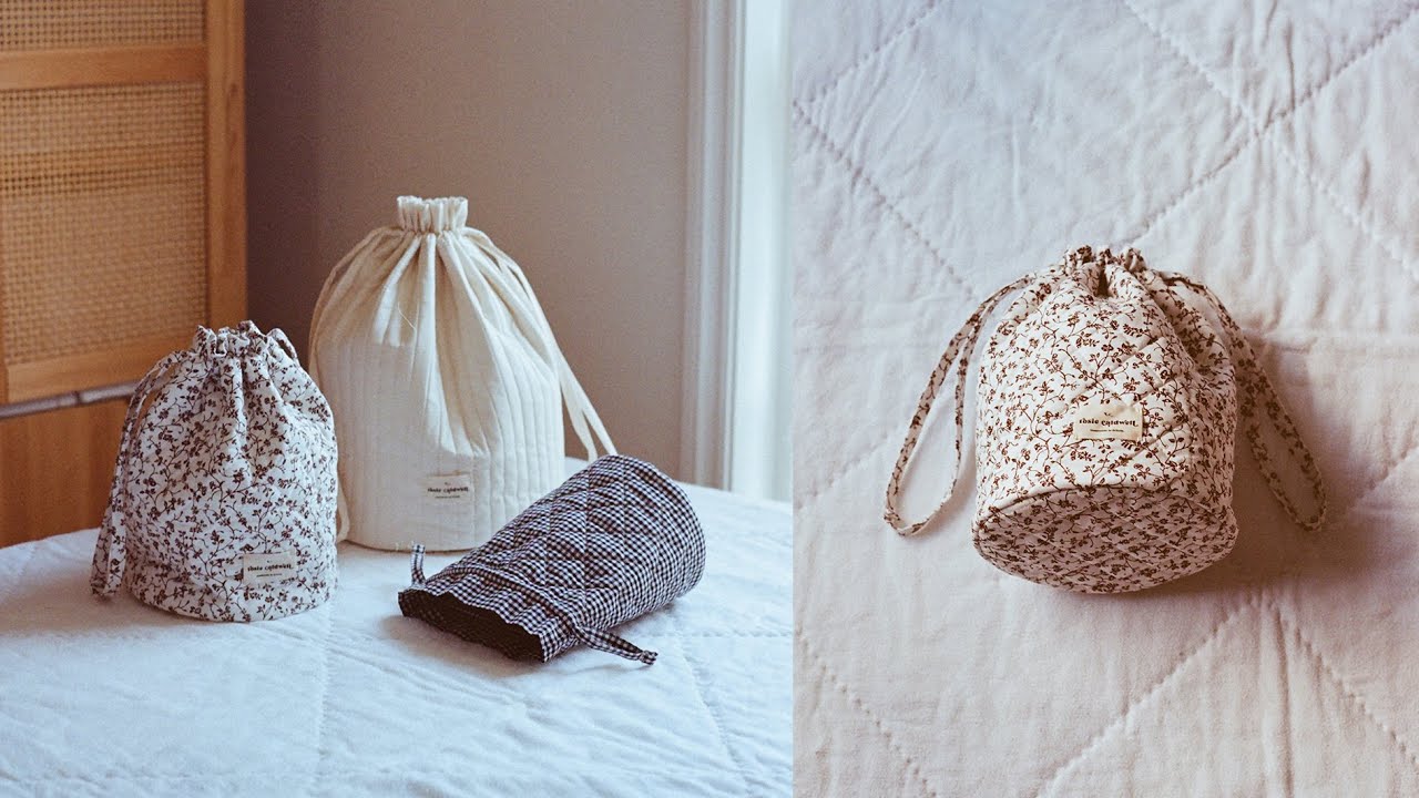 HOW TO MAKE QUILTED DRAWSTRING BUCKET BAGS | Rosie Caldwell