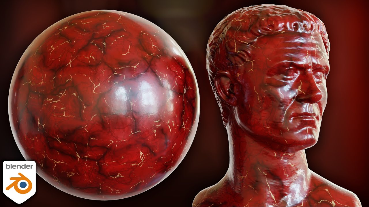 Procedural Red Marble Material (Blender Tutorial)