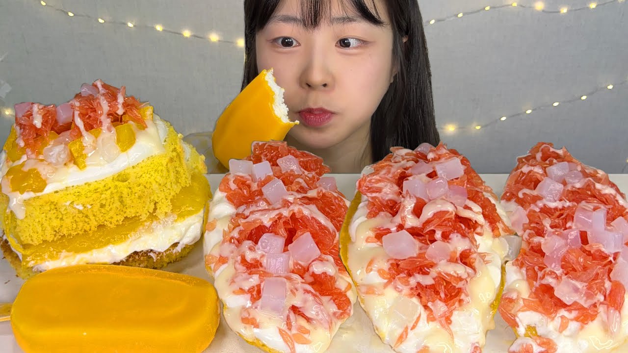 ENG) 대왕망고로 만든 양쯔간루&양쯔간루케이크🥭 유행하는 이유가 있구나,, MUKBANG ASMR MANGO&YOGURT DESSERT
