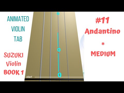 🌿🎶ANDANTINO - Suzuki Violin Book 1 - (MEDIUM tempo) | Song 11 | PLAY ALONG with Animated Violin TAB