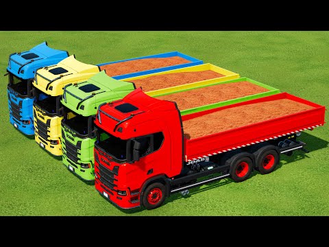 HARVESTING AND LOAD MILLET WITH SCANIA COLORED TRUCK - Farming Simulator 22