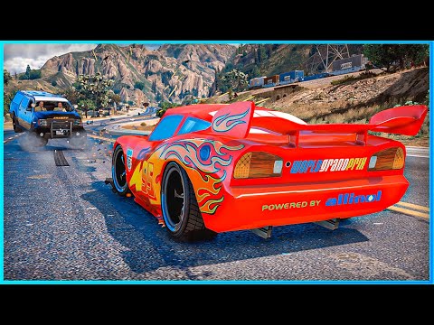 *CRAZY* Cars Lightning McQueen Crashes Ep.74 – GTA 5