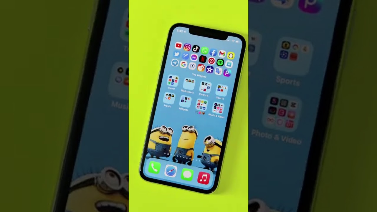 Minions Wallpaper & homescreen setup #apple #ios16 #iphone12 #iphone13 #iphone14 #minionswallpaper