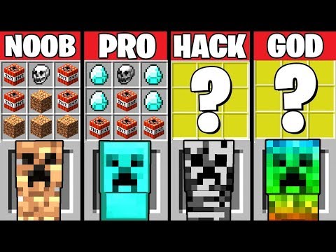 Minecraft Battle: SUPER CREEPER CRAFTING Challenge ~ NOOB vs PRO vs HACKER vs GOD - Animation