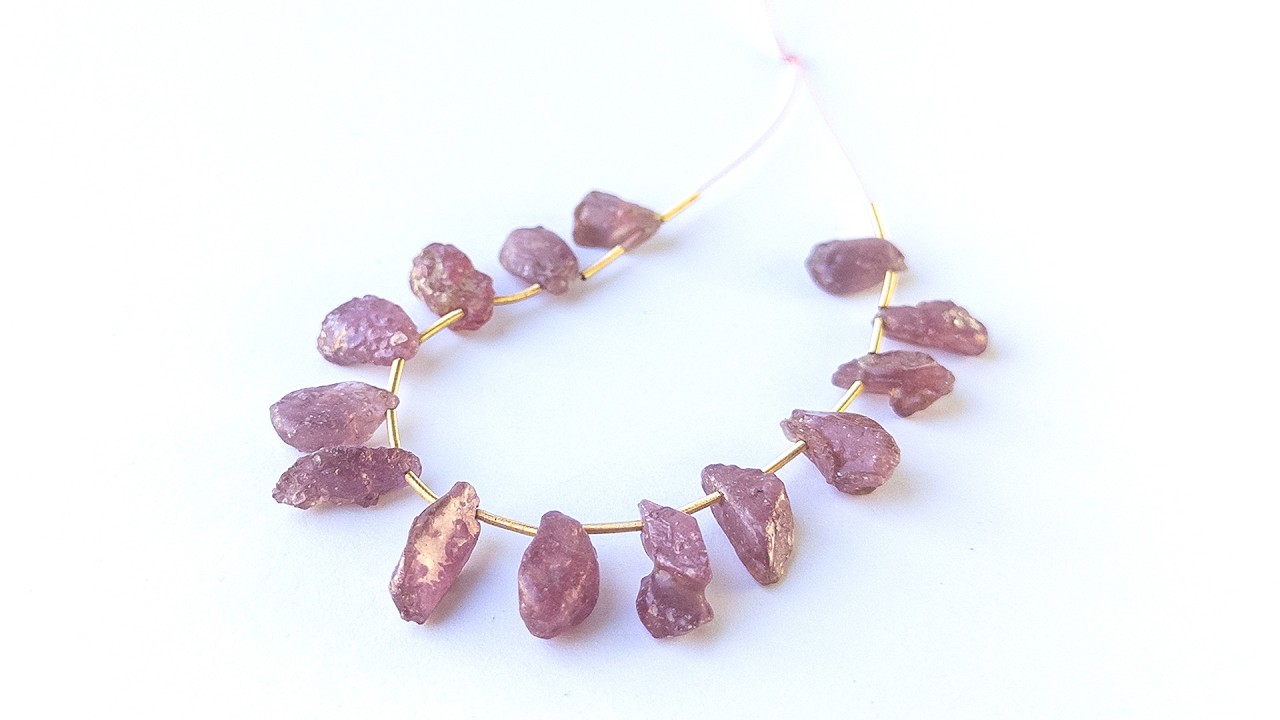 Ruby | Drilled Rough | 8-9mm Bead Size | 14 Pieces | 80 Carats video