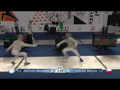 2021 228 Cadets T32 11 M S Individual Cairo EGY WCH GREEN CACEK  CZE  vs ABZHAL  KAZ