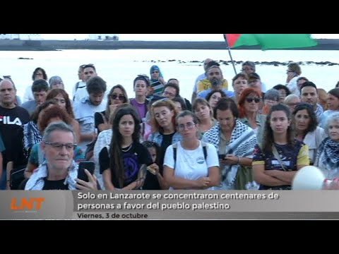 Centenares de personas se concentran en Lanzarote a favor del pueblo palestino