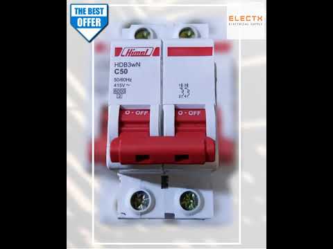 Miniature Circuit Breaker 50A 2Pole 6 KAIC 250V (DIN Rail Type) HIMEL MCB, Circuit Breakers