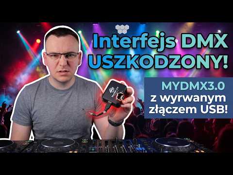 Interfejst DMX uszkodzony! MYDMX3.0 z wyrwanym złączem USB!