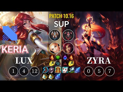 DRX Keria Lux vs Zyra Sup - KR Patch 10.16