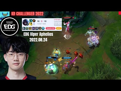 EDG Viper Aphelios KDA 18/2/10 Rank Korea Grandmaster 2022 Patch 12.15 Replay