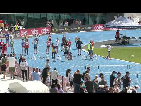 Boys U12 80m Hurdles Timed Final 2: 2022/23 State Track and Field Championships