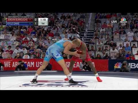 Jordan Burroughs vs Kyle Dake (74 kg) Match 1/2 Olympic Trials Wrestling 2021