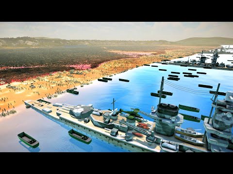 WW2 U.S ARMY Beach Landing Vs 4,000,000 NAZI ZOMBIES - Ultimate Epic Battle Simulator 2 UEBS 2