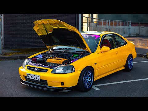 Phoenix Yellow 1998 Honda Civic Coupe B16 DOHC VTEC
