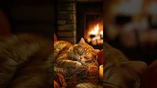 Warm Fire, Soft Purrs 🐾 Relax, Sleep, Unwind #cat #deepsleep