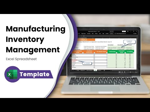 Part of a video titled Free Inventory Management in Excel for Manufacturing Businesses
