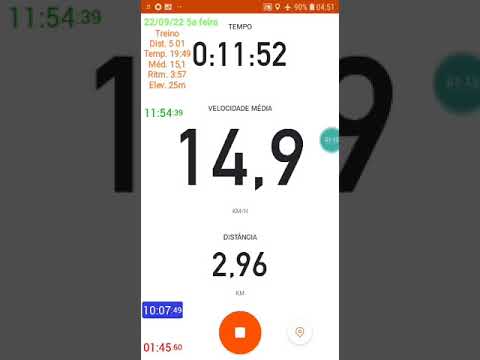 22/09/22 Qui Resumo 5,01 km 19:49 Med 15,1 Ademar