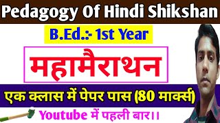 Pedagogy Of Hindi Shikshan Mahamarathon Classes (80 Marks) Complete || B.Ed. 1st Year,