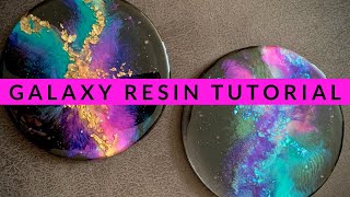 Galaxy Resin Coasters: Tutorial, 2 Color Versions