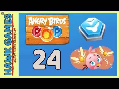 Angry Birds Stella POP Bubble Shooter Level 24 - Walkthrough, No Boosters