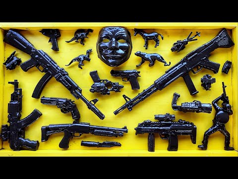 Cleans Hacker Weapon Box! Explosives and Dangerous Toy Guns - Sharp Karambit Knives Box of Toy Guns