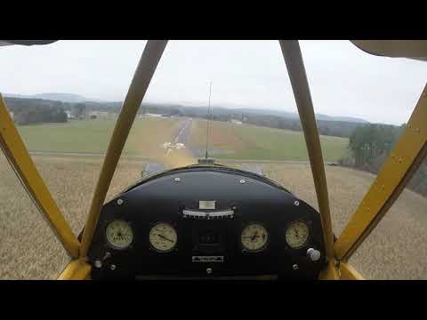 A bad landing in a J3-65 Cub.